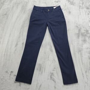 Arizona Jeans Co Womens 3 SHORT Juniors Navy Blue Schoolgirl Straight Khaki Pant